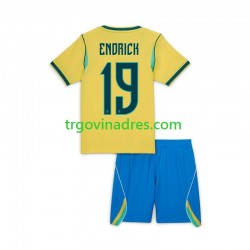 Dječji Domaći Dres Brazil Endrick 19 World Cup 2026 s Kratkih Rukava