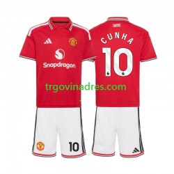 Dječji Domaći Dres Manchester United Matheus Cunha 10 2026-2027 s Kratkih Rukava