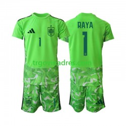 Dječji Golmanski Dres Španjolska David Raya 1 6th Green color World Cup 2026 s Kratkih Rukava
