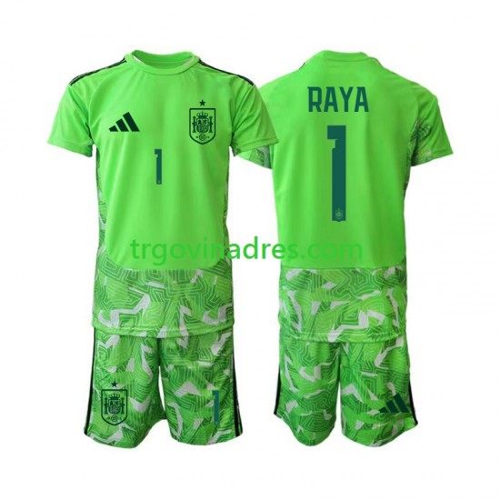 Dječji Golmanski Dres Španjolska David Raya 1 6th Green color World Cup 2026 s Kratkih Rukava