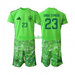 Dječji Golmanski Dres Španjolska Unai Simon 23 6th Green color World Cup 2026 s Kratkih Rukava