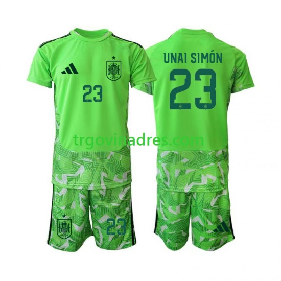 Dječji Golmanski Dres Španjolska Unai Simon 23 6th Green color World Cup 2026 s Kratkih Rukava