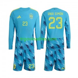 Dječji Domaći Golmanski Dres Španjolska Unai Simon 23 World Cup 2026 s Dugim Rukavima