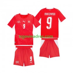 Dječji Domaći Dres Švicarska Johan Manzambi 9 World Cup 2026 s Kratkih Rukava