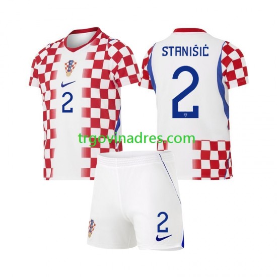 Dječji Domaći Dres Hrvatska Josip Stanisic 2 World Cup 2026 s Kratkih Rukava