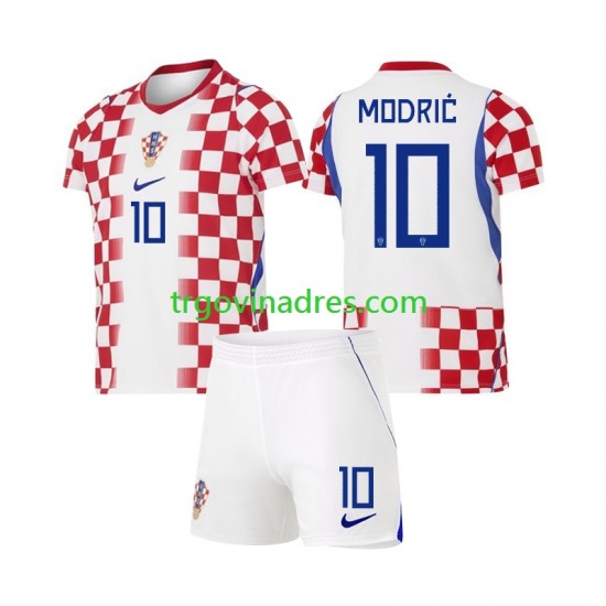 Dječji Domaći Dres Hrvatska Luka Modric 10 World Cup 2026 s Kratkih Rukava