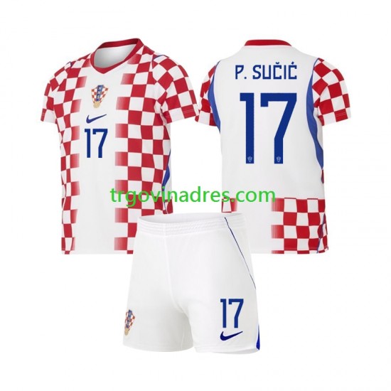 Dječji Domaći Dres Hrvatska Petar Sucic 17 World Cup 2026 s Kratkih Rukava