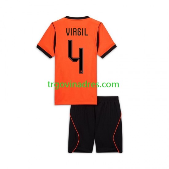 Dječji Domaći Dres Nizozemska Virgil van Dijk 4 World Cup 2026 s Kratkih Rukava