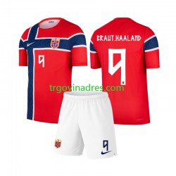 Dječji Domaći Dres Norveška Erling Haaland 9 World Cup 2026 s Kratkih Rukava